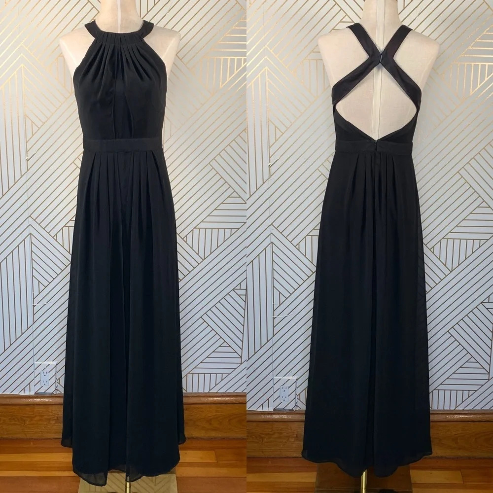 Spotlight‎ by Warehouse Black Chiffon Halter Gown